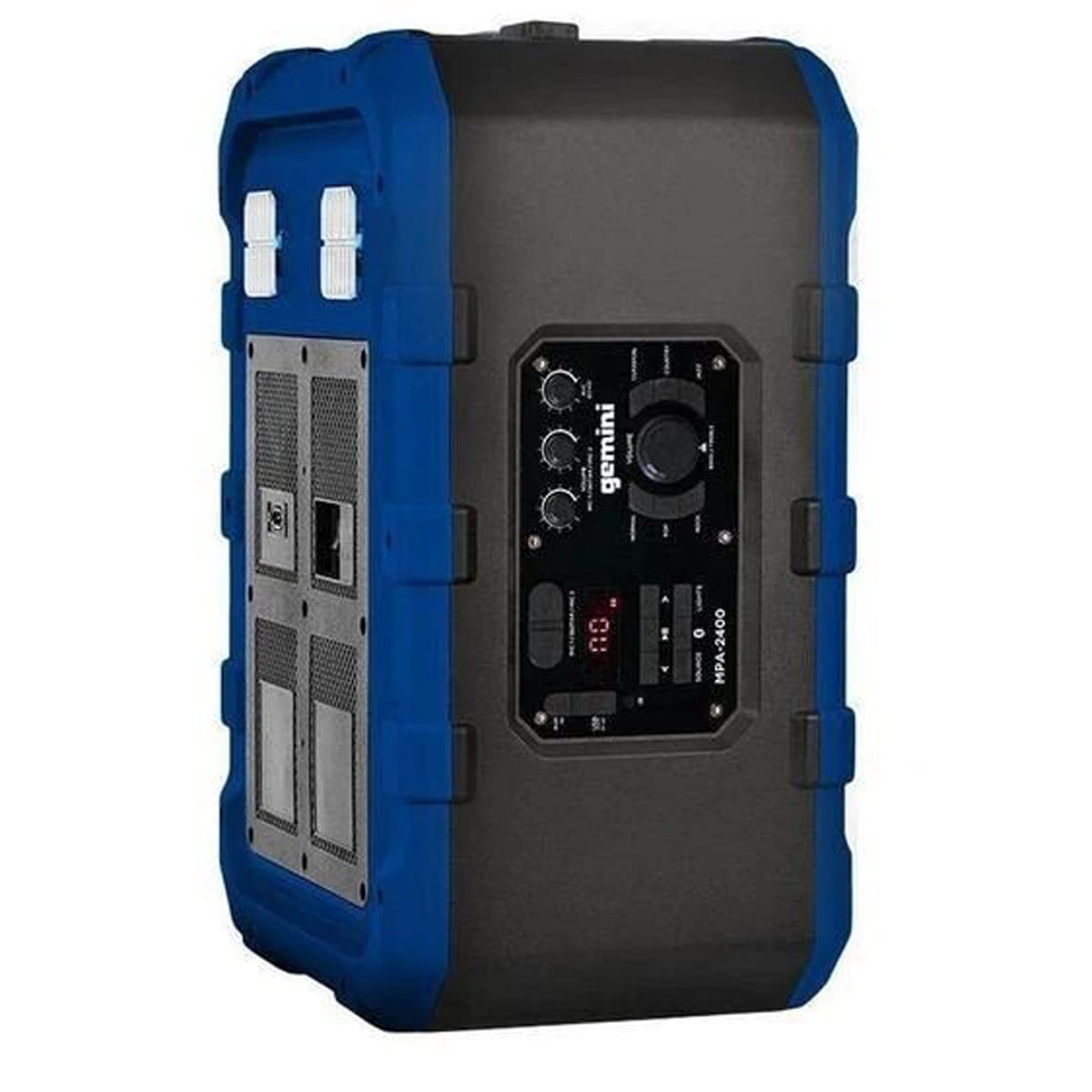 Gemini MPA Series Portable Water-Resistant Bluetooth Trolley Speaker with Lights and Remote, MPA-2400 (Blue), MPA-2400BLU