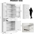 thumbnail image 2 of Garvee 72" Kitchen Pantry Cabinet, Freestanding Tall Storage Cabinet with 6 Door Shelves, 2 Enclosed Cabinets & 1 Drawer, Pantry Storage Organizer for Kitchen, Living Room, 2 of 7
