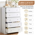 thumbnail image 5 of Ktaxon Large 5 Drawer Dresser Solid Wood Chest of Drawers with Soft Close Slides Storage Cabinet for Bedroom Living Room Entryway White, 5 of 10