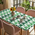 thumbnail image 3 of St. Patrick's Day Table Cloths for 5 Foot Rectangle Tables, Green Irish Lucky Clovers Stripes Patio Waterproof Elastic Fitted Tablecloths, Washable Rectangular Table Cover for Camping, 3 of 8
