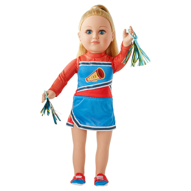 My Life As Red & Blue Cheer Outfit for 18” Dolls, 7 Pieces 