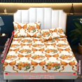 thumbnail image 6 of Jeiento Fall Pumpkin Bow Pattern Bedding Set - 3 Pieces Fitted Sheet with Pillowcases, Soft Breathable Bed Cover for Autumn Harvest Themed Bedroom, Wrinkle Resistant, Twin Size, 6 of 7
