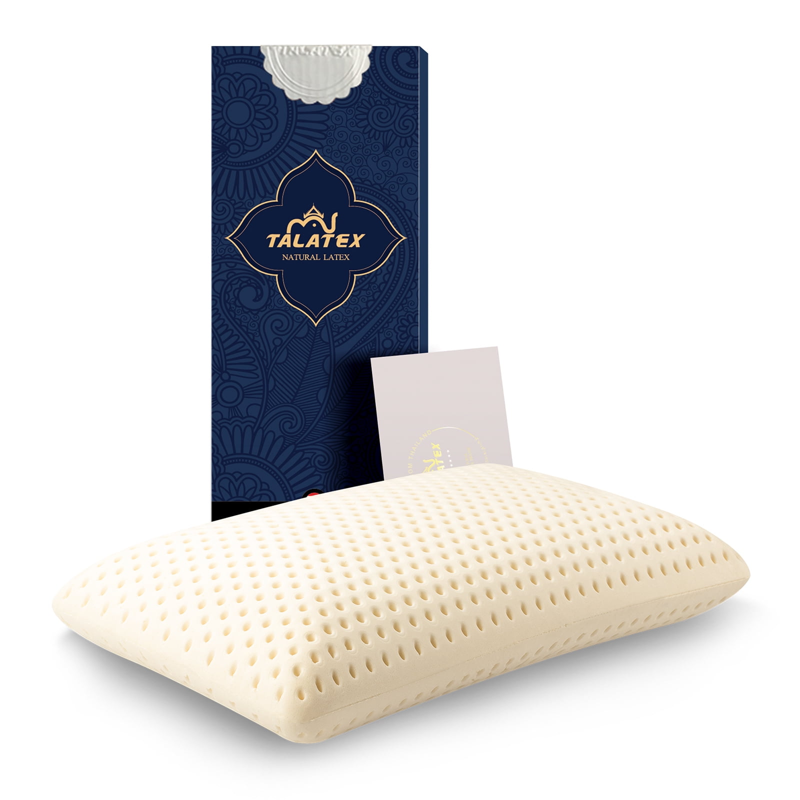 Talatex Talalay 100 Natural Premium Latex Pillow, Helps Relieve