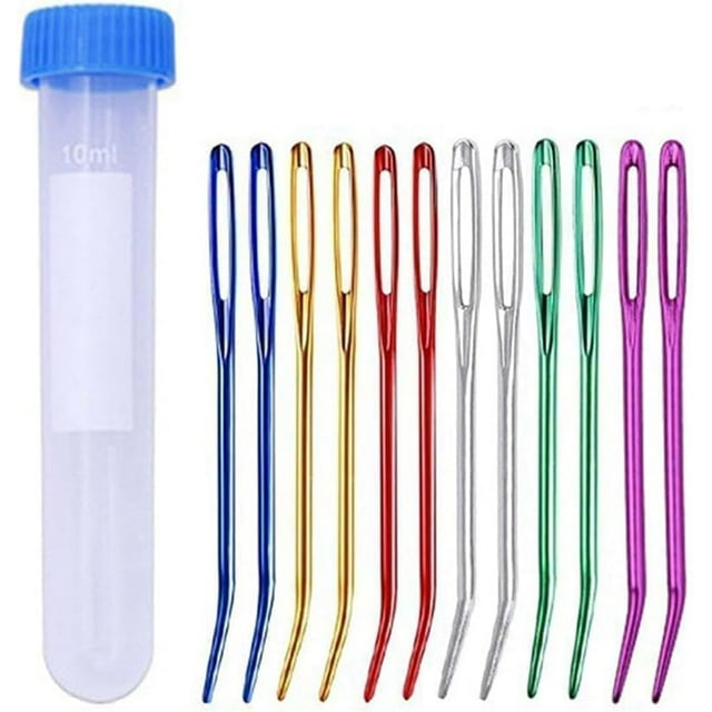 Yarn Needle, Weaving Needle, Tapestry Needle, Bent Needles for Crochet Large Eye Darning Needles with Storage Box for Knitting Crochet, Mending Clothes Knitting, Crochet
