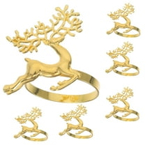 unbranded  6 Pcs Gold Reindeer Christmas Decoration Snowflake Napkin Ring