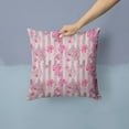 thumbnail image 2 of Carolines Treasures BB7502PW1414 Watercolor Pink Flowers Grey Stripes Fabric Decorative Pillow  14Hx14W multicolor, 2 of 4