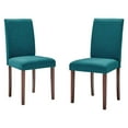 thumbnail image 1 of Side Dining Chair, Set of 2, Fabric, Wood, Teal Blue, Modern Contemporary Urban Design, Kitchen Room Cafe Bistro Restaurant Hospitality, 1 of 9