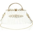 thumbnail image 1 of Crystal Rhinestone Evening Bags Women's Pleated Clutch Purses Vintage Leather Handbags, 1 of 7