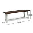 thumbnail image 2 of Diego Outdoor Eight Seater Iron Dining Table, Dark Brown and White Finish, 2 of 4