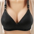 thumbnail image 2 of Womens Bras Middle Elderly Without Steel Ring Gathering Comfortable Jacquard Bra Sports Bra Black 42, 2 of 4