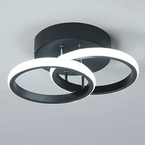 LED Ceiling Light Modern Ceiling Lamp Black Rings Simple Ceiling Light Fixture LED for Corridor Kitchen Stairs Hallway Study Room Bedroom Living Room,22W Cool White Light 6000K