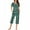 Green, variant on WIZUTIZ Pajamas for Women Christmas Pj Set Women's Lattice Print Pajamas Short Sleeve Round Neck T-shirt and Capri Pants Sets Homewear With Pockets