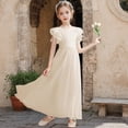 thumbnail image 2 of CPNG Girls' Soft Floor-Length Chiffon Dress – Ruffled Flutter Sleeves, Pleated Bodice & Cinched Waist for Flower Girl, Wedding Guest & Formal Special Occasions, 2 of 8
