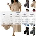 thumbnail image 7 of Uootdi Womens Linen Jumpsuits Collared Short Sleeve Button Front Overalls Casual Loose Lightweight Breathable Daily Wear Gift, 7 of 7