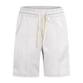 thumbnail image 7 of YLSDY Mens Shorts Casual Lightweight Elastic Waist Solid Color Beach Pants Summer Lounge Sports Shorts with Pockets White L, 7 of 7