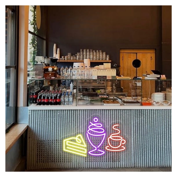 Letrero De Neón De Postre, Ideal Para Decorar Paredes De Tiendas De Pasteles, Helados Y Café, Con Luz Regulable De 26cmx40cm