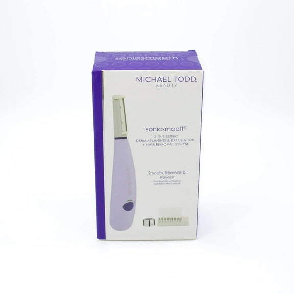 MICHAEL TODD Sonicsmooth 2-in-1 Sonic Dermaplaning  Exfoliation   Hair Removal System LAVENDER - Imperfect Box