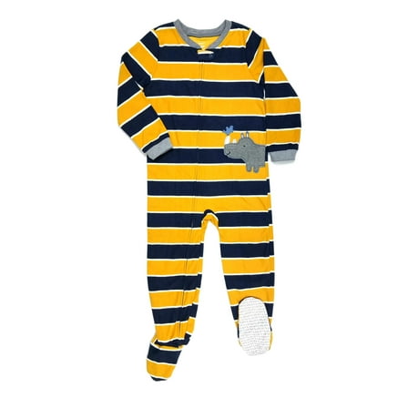 Carter's Toddler Boy's Striped Rhino Fleece Footed Pajama Sleeper, Size 5T