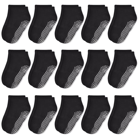 SkiBeaut No Show Toddler Socks with Grips 15 Pairs Non Slip Ankle Socks for Baby Toddlers Infant Boys Girls(1-7 Years)