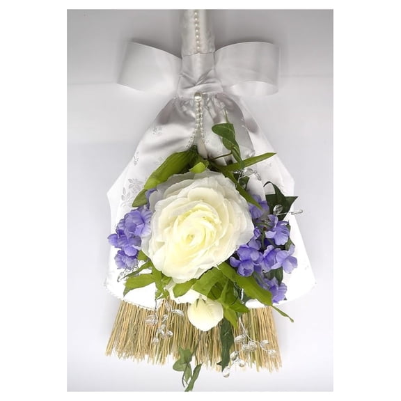 Ellegant Bridal Jumping The Broom white and Lavender 34""