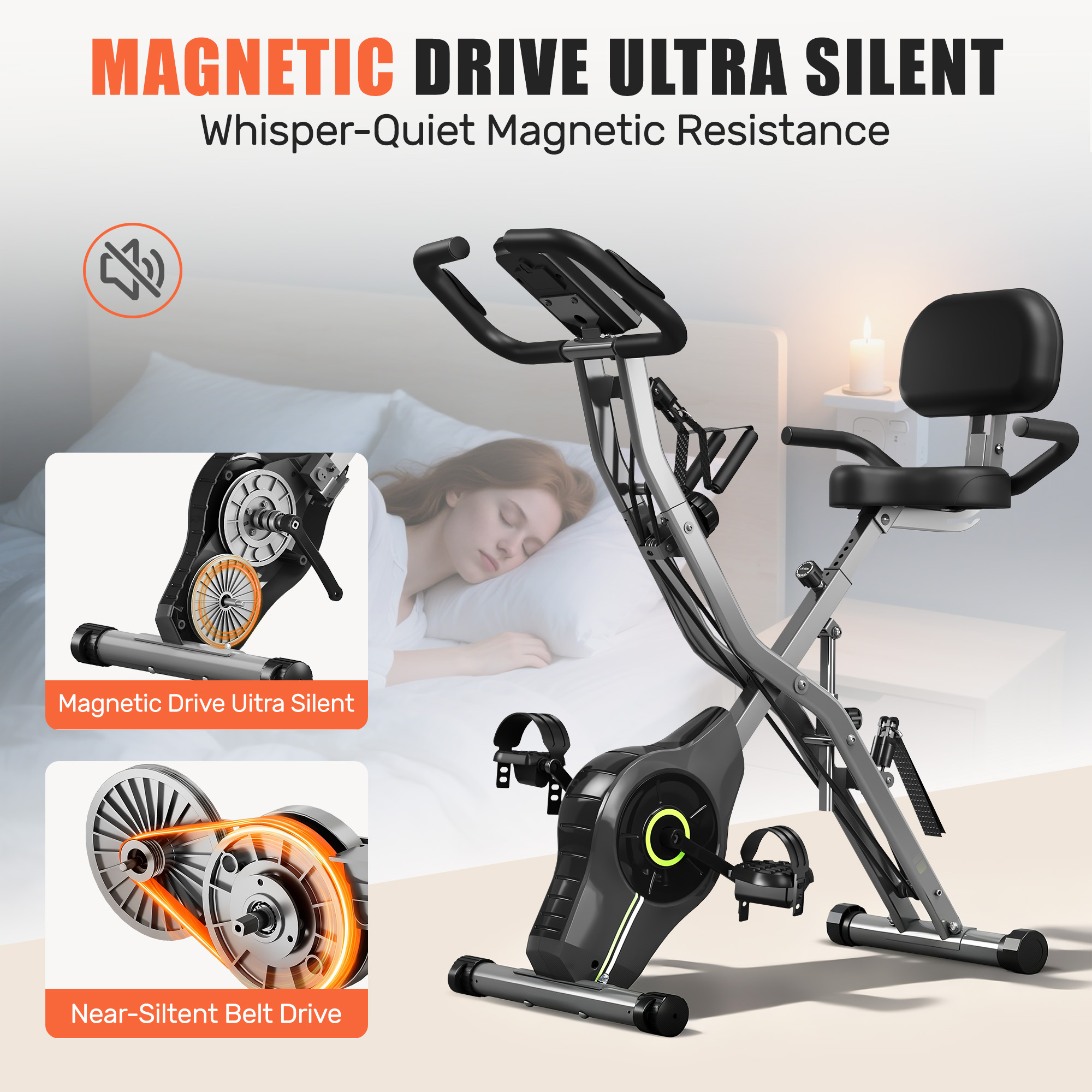 MITONOS 5-in-1 Foldable Recumbent Exercise Bike photo 6