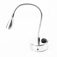 Silver LED Wall Lamps Flexible Gooseneck Bedroom Bedside Reading Light