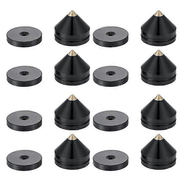 8 Set Speaker Stand Feet Foot Pad Spikes Cone Floor Foot Nail Black