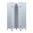 thumbnail image 3 of Topcobe 4 Panel Folding Wood Room Divider, Modern Room Divider, Portable Wall Partition for Bedroom, Living Room, Office, White, 3 of 13