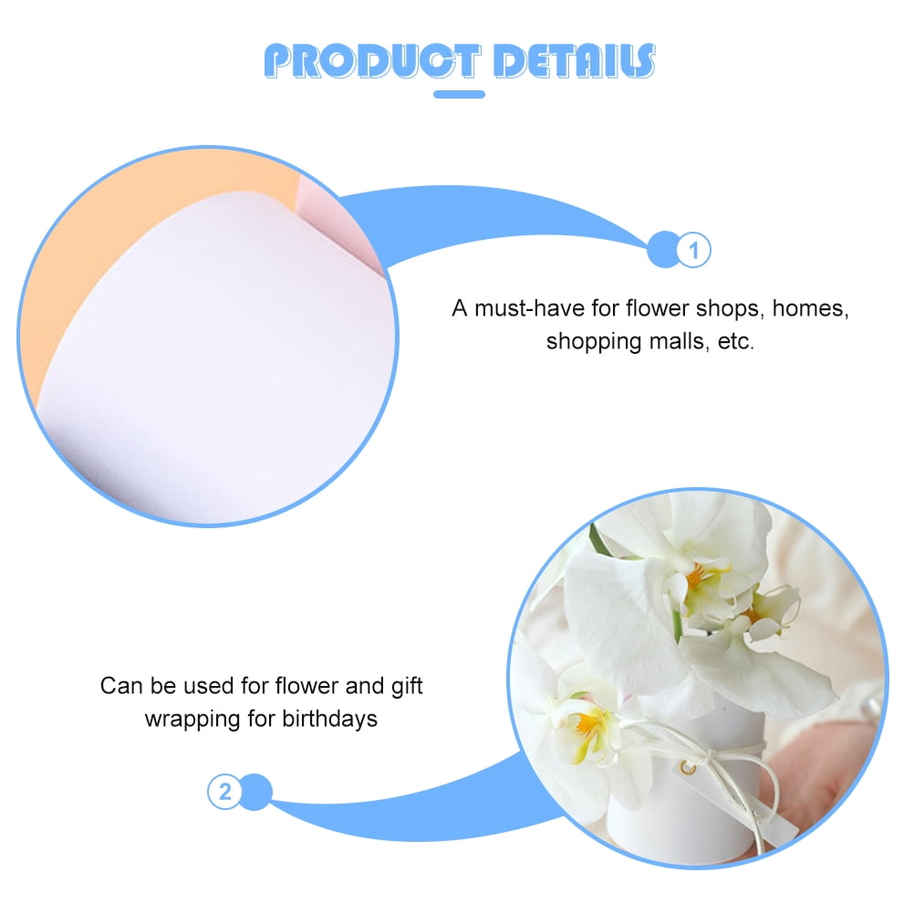 20 pcs  Round Bouquet Paper Boxes Small Flower Bucket Paperboard Flower Bucket