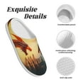 thumbnail image 5 of Yiaed Castle Red Green Sky Dragon Print Slippers Fuzzy Warm Cozy Slippers Non Slip House Slippers For Indoor Outdoor Slippers House Slippers-37/38, 5 of 7
