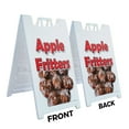 thumbnail image 2 of A-frame Sidewalk Apple Fritters 24" x 36" Double Sided A-Frame Sidewalk Sign, Includes 2 Plastic Inserts | Foldable Portable White Signicade Sandwich Board Signs, 2 of 5