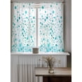thumbnail image 4 of Turquoise Polka Dot Curtains 54 Inch Length,Sheer Curtains for Bedroom Living Room Window Modern Art Abstract Watercolor Dot Rod Pocket Drapes Kitchen Curtains Small Half Window 52"x54" 2 Panels, 4 of 6