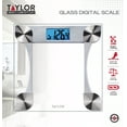 thumbnail image 6 of Taylor 12.2" x 12.2" Weight Tracking Glass Body Weight Scale Battery Powered, FSA HSA Eligible, 440 lb Capacity, Clear, 6 of 12