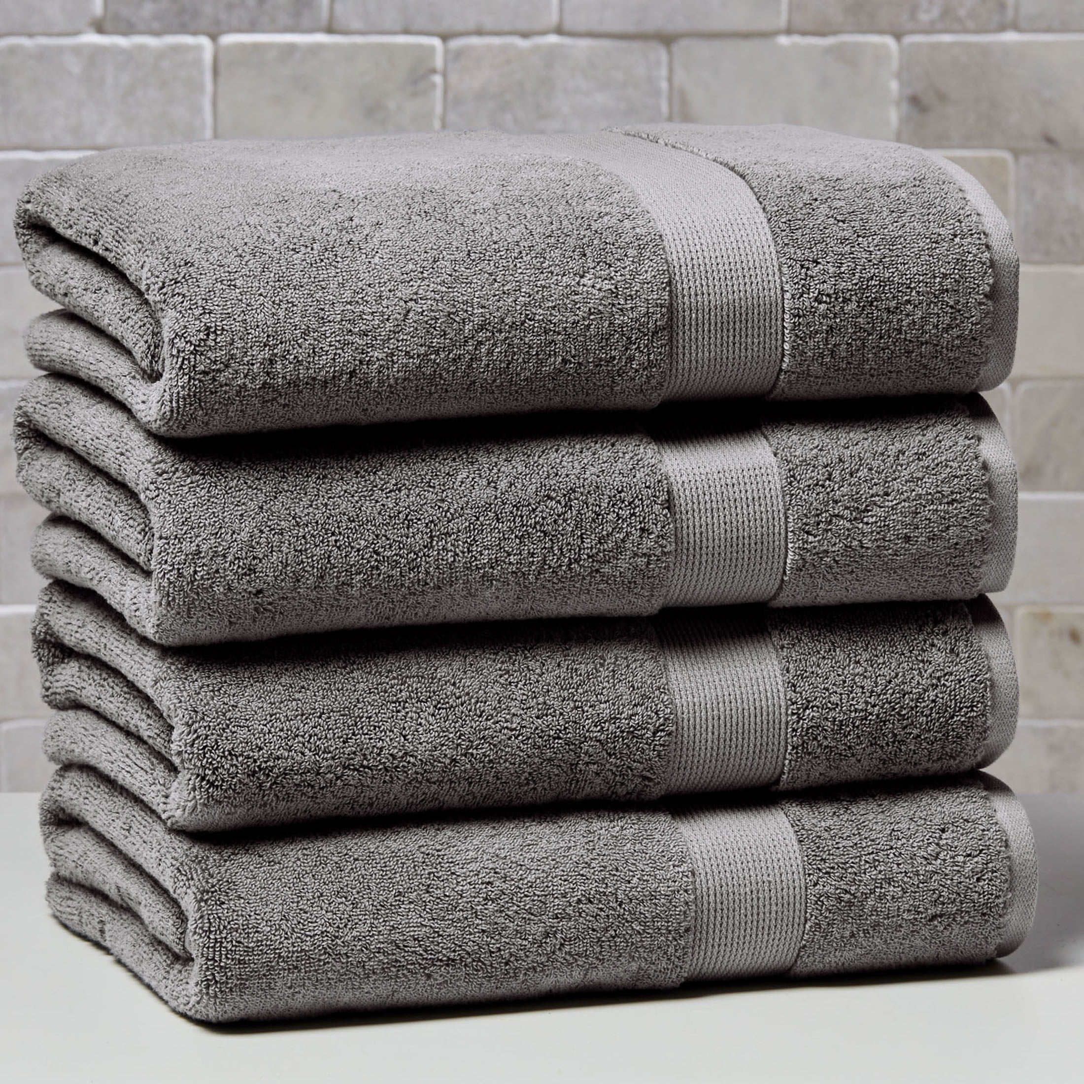 Better Homes & Gardens Signature Soft Solid Cotton Bath Towel, Grey Flannel