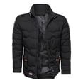 thumbnail image 1 of Chaqueta de plumón Umfun para hombre, abrigo aislante sólido de moda, regalo para otoño e invierno con dos bolsillos, color negro M, 1 of 4