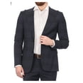thumbnail image 3 of Napoli Mens Blue Plaid Half Canvassed Wool Slim Fit Suit With Peak Lapels, 3 of 5