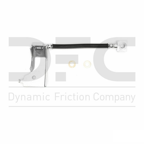 Rear Lower Left Dynamic Friction Company Brake Line Hose 350-55011 For 1985-1987 Lincoln Continental, 1985-1992 Lincoln Mark VII