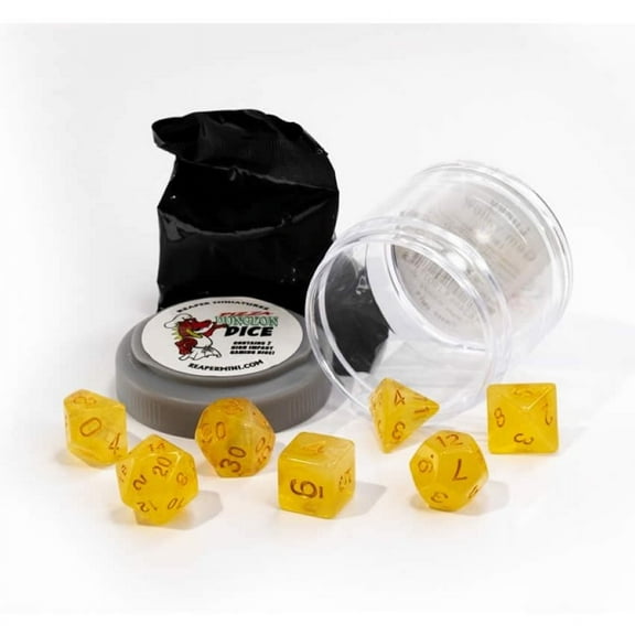 Reaper Miniatures Lucky Dice Set - Gem Yellow (7) New