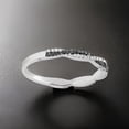 thumbnail image 4 of Sterling silver black & white cubic zirconia twisted band half eternity ring, 4 of 5