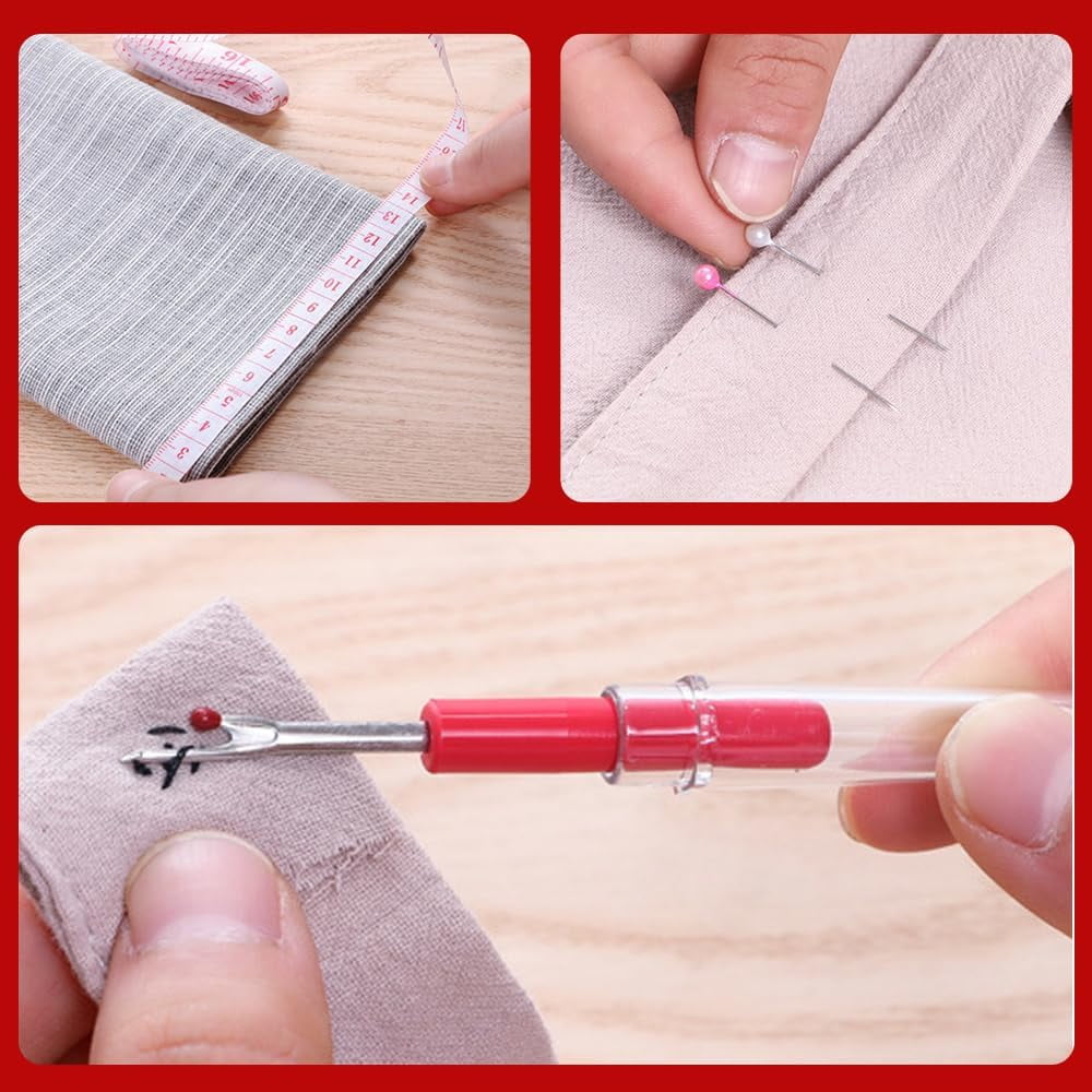 Saker Stitch Book Embroidery Kit: All-in-One Linen Embroidery Reference Guide with Multiple Sewing Tools, Floss, Needles & Scissors - Portable Gift