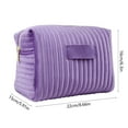 thumbnail image 3 of Large Embroidered Striped Velvet Cosmetic Storage Bag with High Capacity for Makeup Organizers and Travel Essentials, 3 of 5
