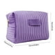 thumbnail image 3 of Neceser de terciopelo a rayas | Neceser de maquillaje de viaje bordado | Estuche impermeable y suave para guardar pinceles y pintalabios | Organizador portátil para bolso y maleta, 3 of 6
