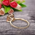 thumbnail image 5 of 1.25 Carat Princess Cut Morganite Engagement Ring Wedding Ring 10k Yellow Gold Curved Basket Claw Prongs Art Deco Anniversary Ring, 5 of 5