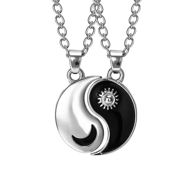 AOOOWER Yin Yang Pendant Necklace Tai for Chi Stitching