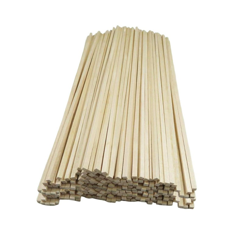 100 Pieces Unfinished Wood Sticks Smooth Woodcrafts Arts Small Long Dowel  Strips wood Dowel Sticks for Crafts Home Decoration Supplies