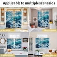 thumbnail image 6 of Blue Teal Coastal Kitchen Curtains Short 54 Inch Length, Sea Nautical Ocean Summer Beach Grommet Top Bedroom Living Room Curtains, Light Filtering Cafe Curtain Drapes 2 Panels Set 84''x54'', 6 of 9