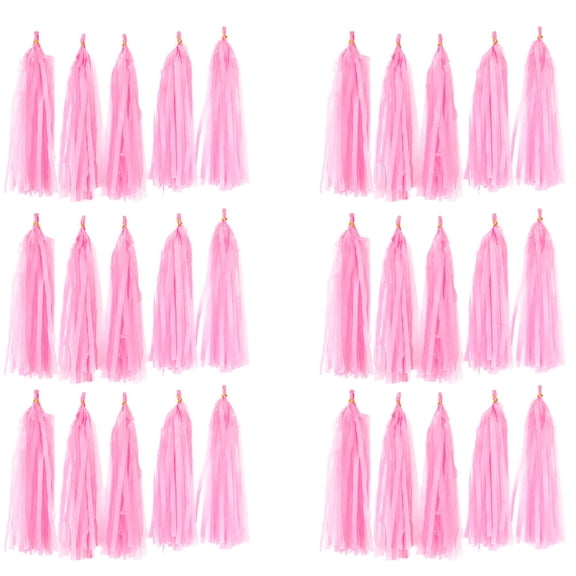 ROSENICE Pink Tissue Paper Tassel Garland For Festival Decor 30Pcs 9.43x14.54x0.04in