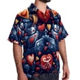 thumbnail image 2 of Love Men's Casual Hawaiian Shirts, Printed Button Down Short Sleeve Summer Beach Tops with Spread Collar - Unisex, 2 of 6