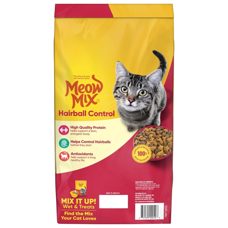 Meow Mix Hairball Control Dry Cat Food for Adult Cats 6.3 lb with