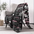 thumbnail image 4 of 50th Birthday Gifts for Women Best 1975 Birthday Decorations for Mom Aunt Friends,Back in 1975 Unique 50 Year Old Birthday Pink Blanket for Her,Soft Comfortable Throw Blanket 60"x80", 4 of 7